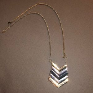 Chevron mixed metal necklace